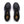 A birds-eye view of this shoe shoes a purple upper poking through black mesh on the toe box. 
