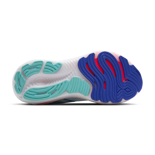 The funky multi-colored sole is durable.