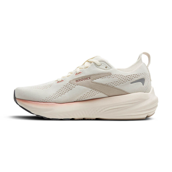 A deeper off-white Brooks logo is stitched in the middle of the upper on both sides. 
