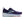 Purple running shoe with blue and pink accents on a white background.