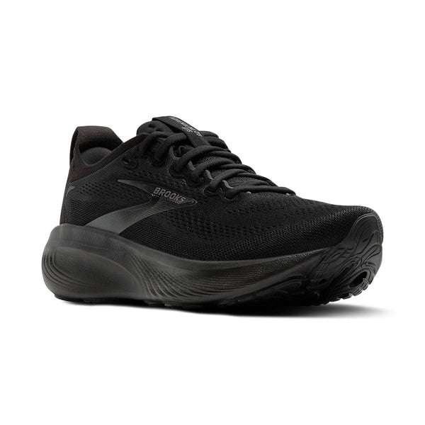 Women's Brooks Adrenaline 25 running shoe with black shoe laces and a black midsole.
