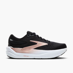 The Ghost Max 3 includes soft cushioning and a rocker shape to help move from landing to toe-off.
