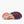 Sole of a running shoe with orange and purple accents on a white background