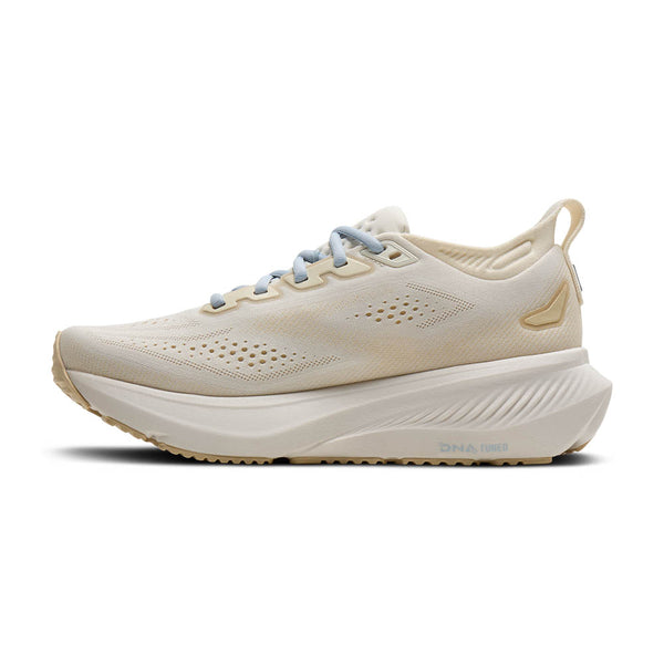 Medial side of a Brooks running sheo that does not hae a Brooks logo, very clean.