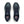 Pair of navy running shoes with white soles on a white background