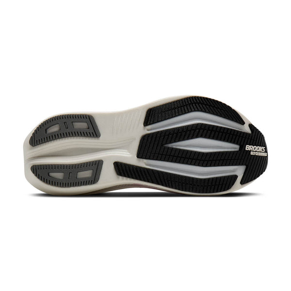 Black and grey rubber is used on the outsole of the shoe which contrasts the light midsole. 