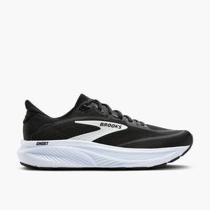 This Ghost 18 has a black upper and a white midsole. 