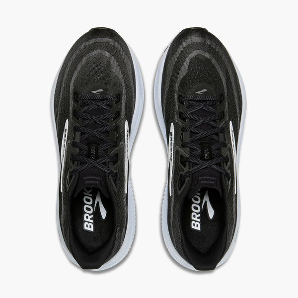 Black laces are used to match the upper. 