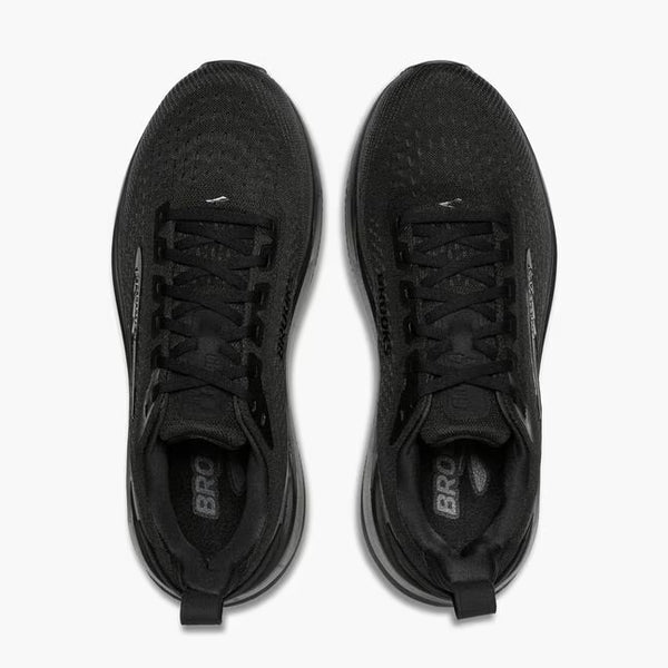 Black laces are used to match the upper