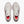 A pair of Brooks running shoes shown from a top-down view, featuring a white mesh upper with light pink accents, white laces, and a bright pink inner lining.