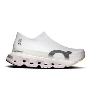 White shoe with a sole design on a white background