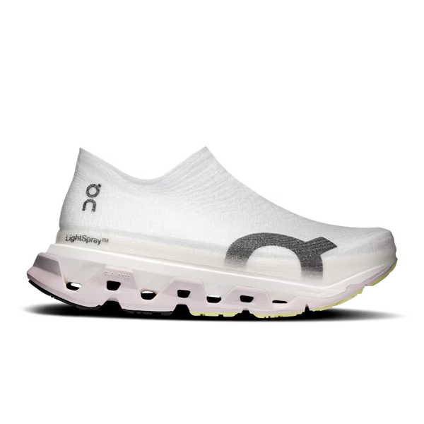 White shoe with a sole design on a white background