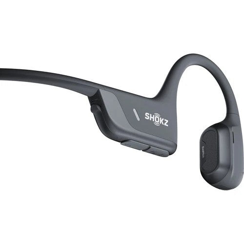 Gray SHOKZ headphones on a white background