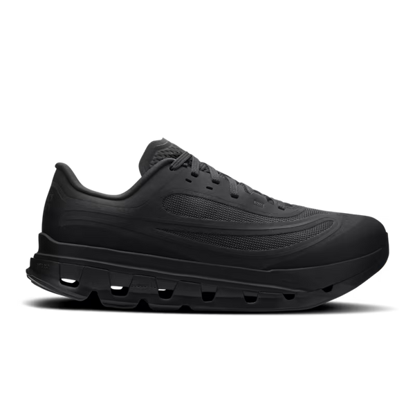 Black athletic shoe on a transparent background