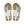 Back view of white athletic shoes with brown soles on a transparent background