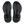 Black shoe soles with a textured pattern on a white background
