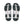 Top view of a pair of white athletic shoes with black soles on a white background.