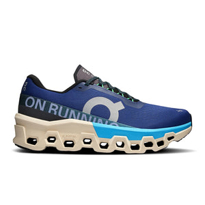 Men's Blue On running shoe with a white sole on a white background.