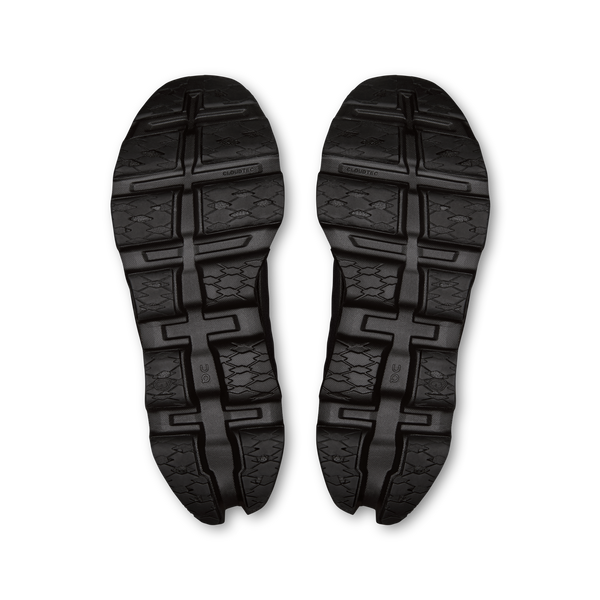 Black shoe soles on a white background