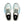 White On running shoes with blue accents on a white background.
