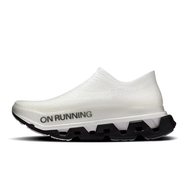 White running shoe with 'On Running' branding on a white background