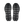 A pair of black textured rubber outsoles shown from above on a plain white background.