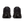 Black athletic shoes shown from the back on a white background