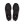 Black running shoes with brand logo on a white background