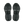 A pair of black athletic shoe soles shown from a top-down view on a white background.