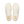 Pair of cream-colored sneakers with brand logos on a white background