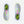 Gray running shoes with pink and green accents on a white background