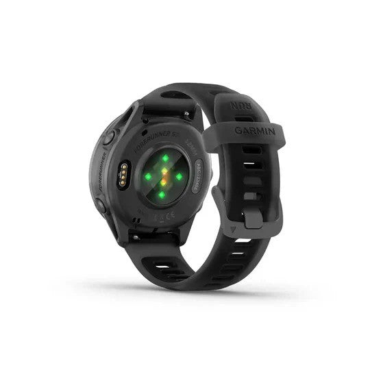 Black Garmin smartwatch on a white background