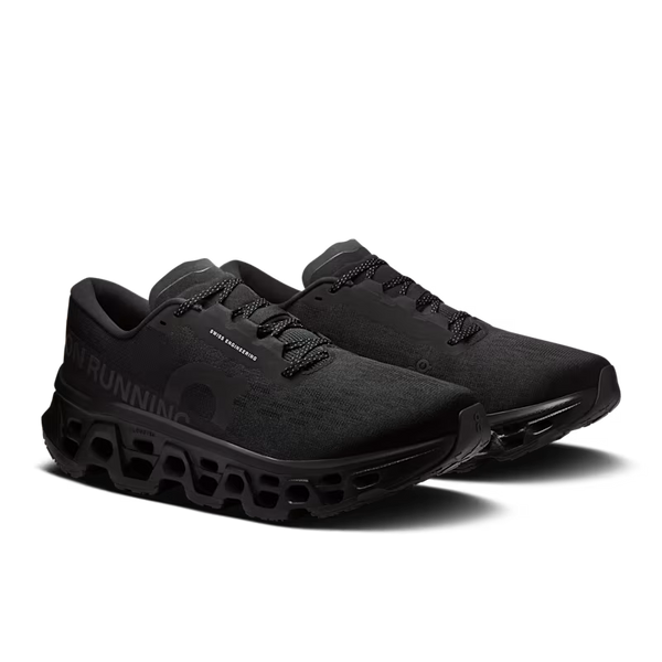 Black running shoes on a transparent background