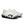 White running shoes with black sole on a white background