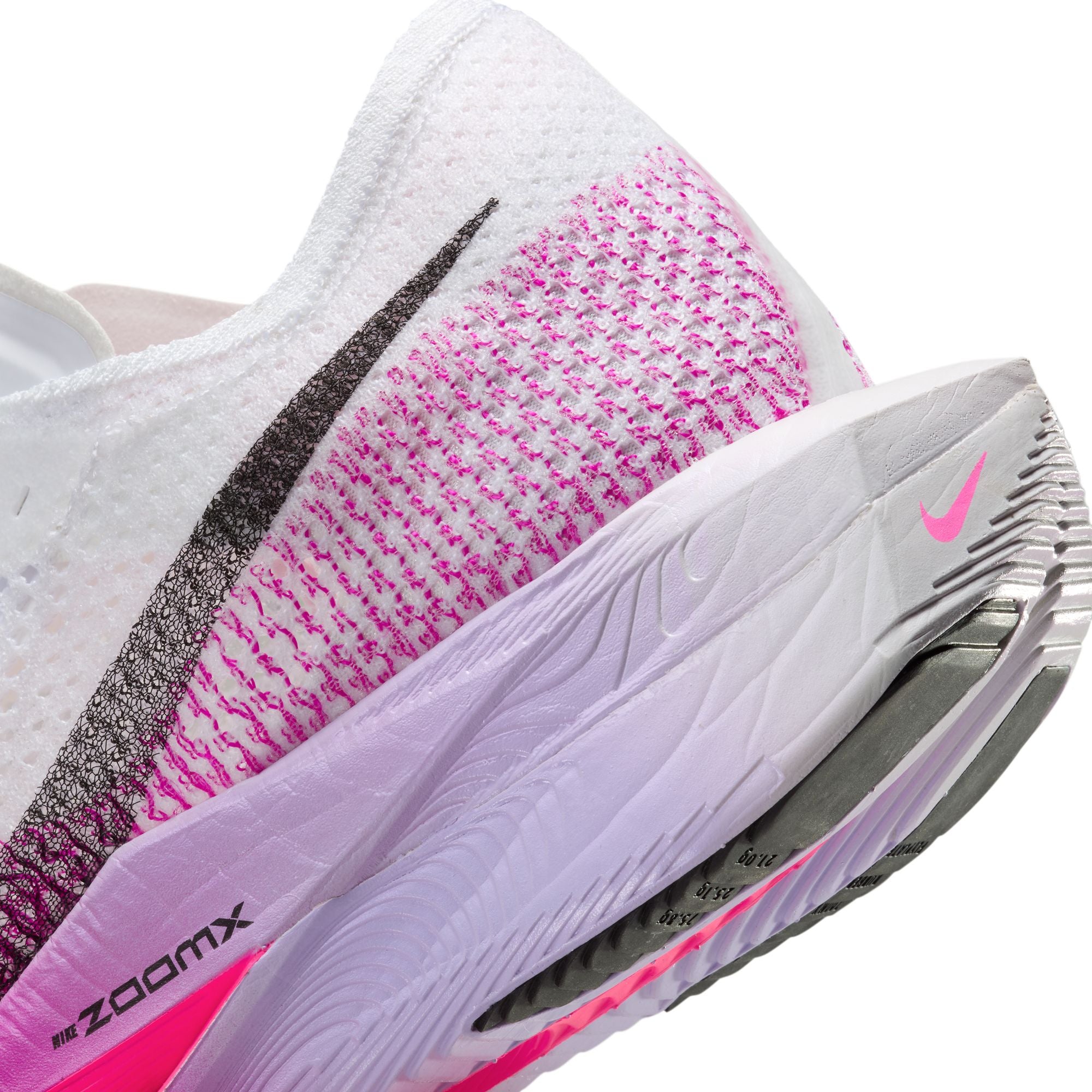 Super closeup of the heel area of the Vaporfly 3