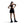 Woman wearing a black athletic outfit on a white background