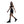 Woman wearing a black Nike athletic outfit on a white background