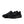 Black Nike athletic running shoes with Nike logo on a white background.