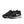 The laces of this nike running shoe are black just like the upper.
