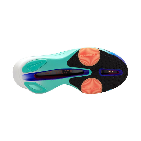 Multicolored sneaker with Nike logo on a white background