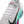 Close-up of a white sneaker with colorful accents on a white background