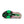 Close-up of a shoe sole with green and pink accents on a white background.