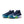 Blue athletic shoes with a prominent Nike logo on a white background.