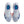 A pair of Nike Alphafly running shoes in a light blue color with white laces.