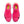 Pink running shoes with yellow footbeds accents on a white background