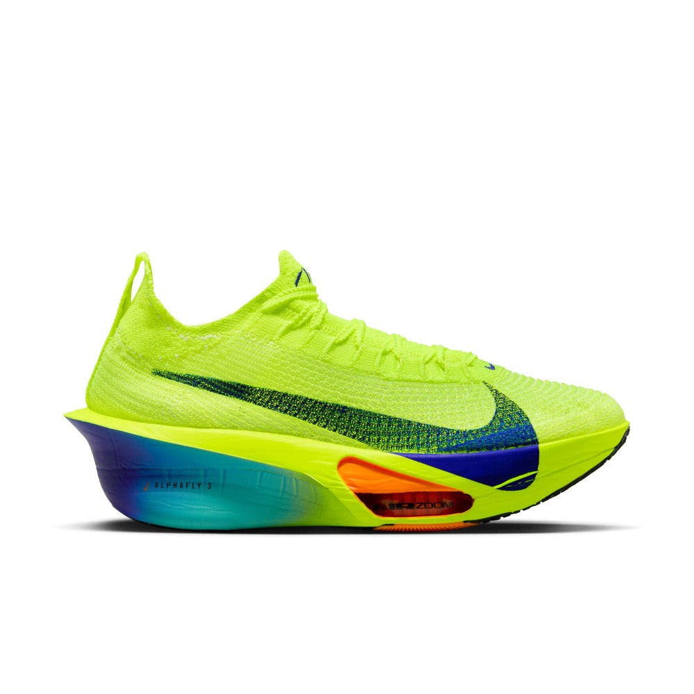 The Nike Alphafly 3 comes in the Volt color which may be the most famous Nike color for fast shoes