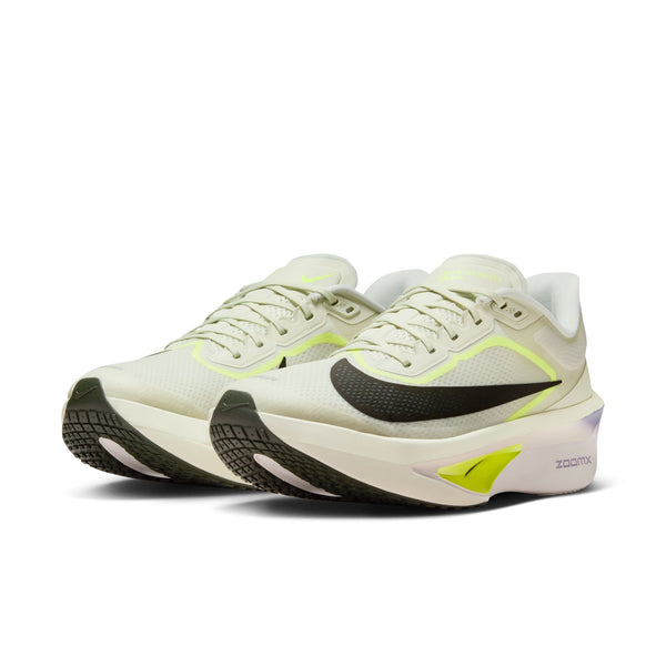 Pair of running shoes with a prominent brand logo on a white background