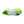 Green and white athletic shoe on a white background