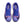 Pair of blue running shoes with pink accents on a white background