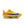 Yellow Nike running shoe with purple swoosh logo on a white background.